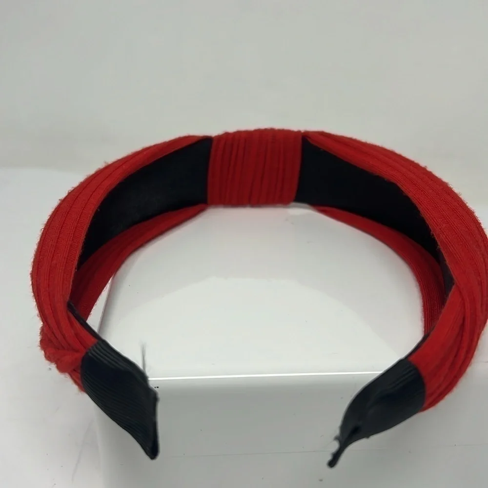 Red Fabric Top Knot Headband